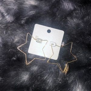 Star gold earrings